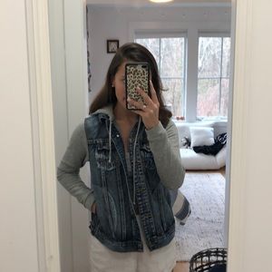 Life in progress hooded denim jacket